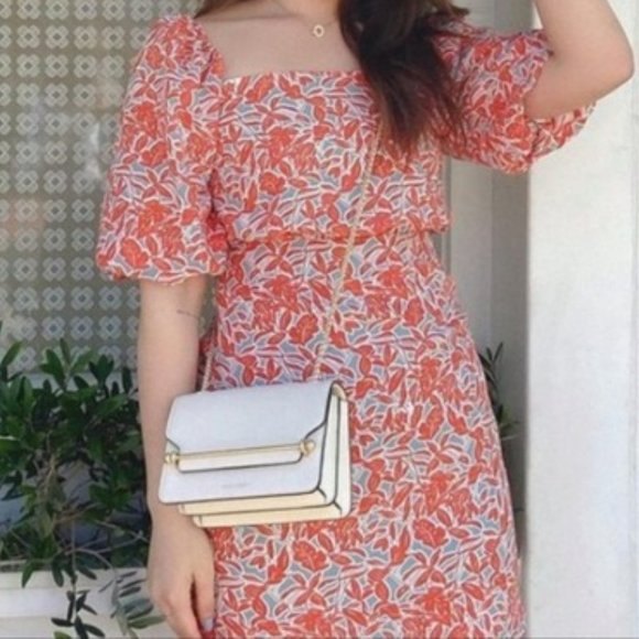 Lucy Paris Lanie Orange Floral Print Mini Dress.  SZ S - Picture 2 of 2